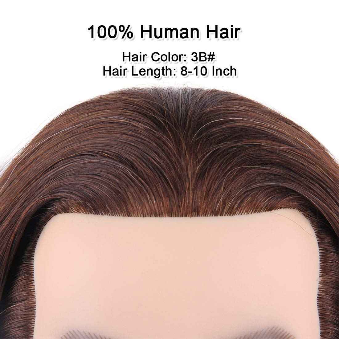 Newshair Male Mannequin Head with 100% Human Hair Haircut Training Head with Thick Hair Hairdresser Manikin Head Doll Head for Hair Styling and Practice Handsome Face Adult Head Size (8-10Inch 3B#)