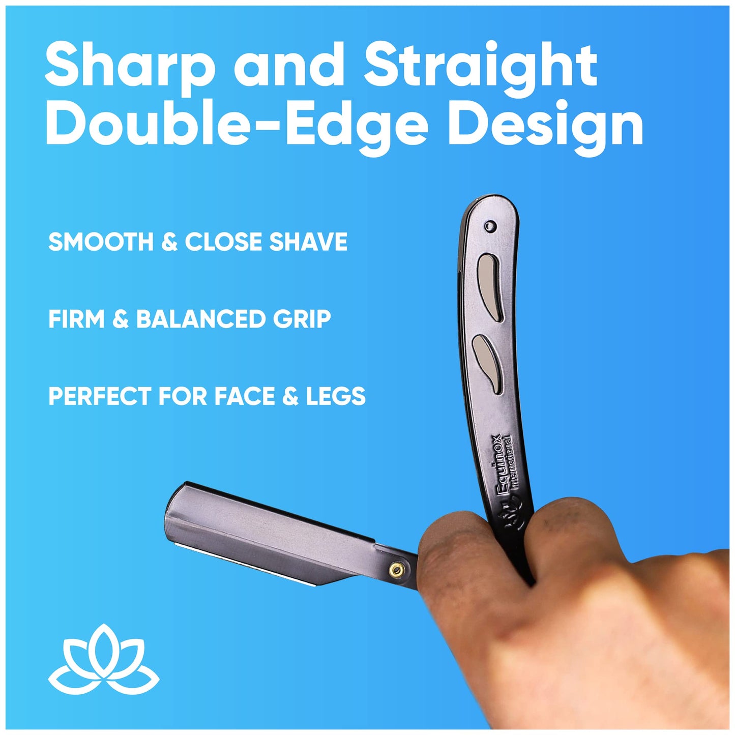 Straight Edge Razor with 100 Single Derby Straight Razor Blades-Barber Straight Razor-Close Shaving Manual Shaver-Disposable Straight Razor Blades (Matte Black Razor w/Black 100 Derby Blades)