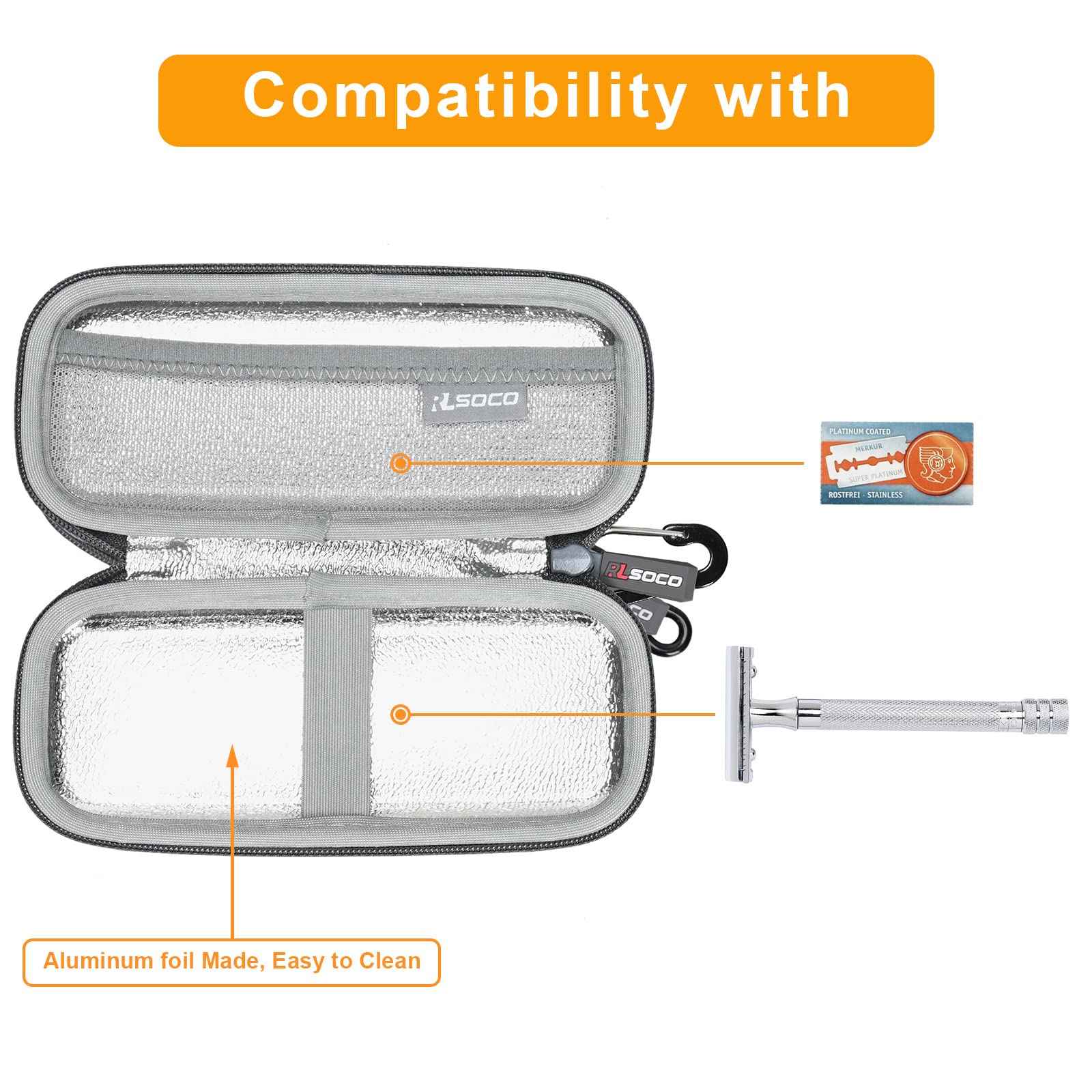RLSOCO Case for Merkur Futur 23C/33C/34C/37C/38C Razor & works with Schick Razor (Case Only)