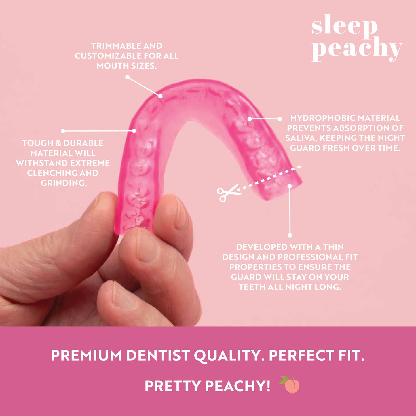 Sleep Peachy FlexiFit Night Guard for Women - Pack of 2 Mouth Guards for Teeth Grinding, Clenching and Bruxism (Pink)