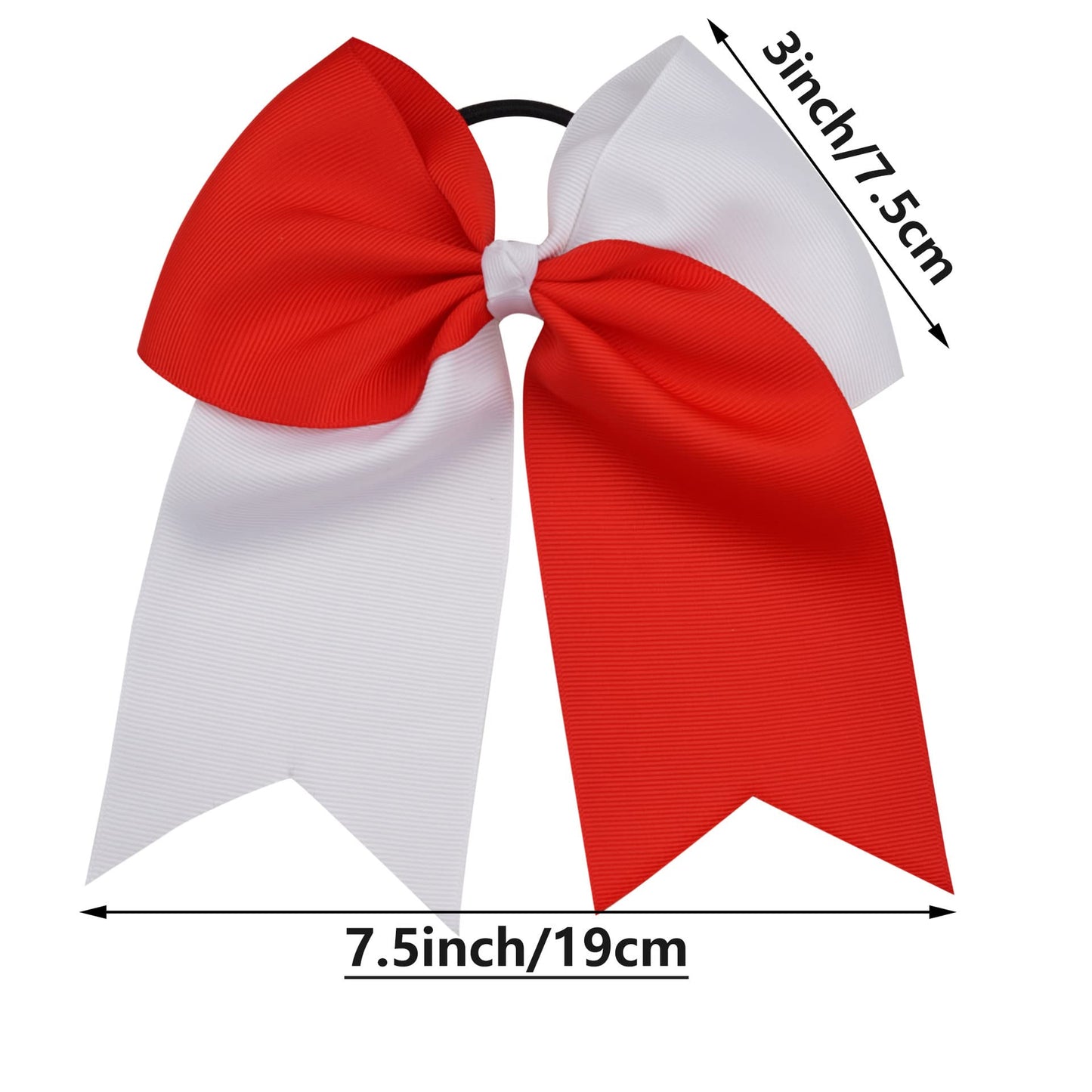 ZOONAI Women Teen Girls 7.5 Inch Cheer Bows (Navy+White, Large) - Hair Tie Accessories Big Hair Bow Ponytail Holder - Perfect for Everyday Wear and Ideal Gift for Women of All Ages