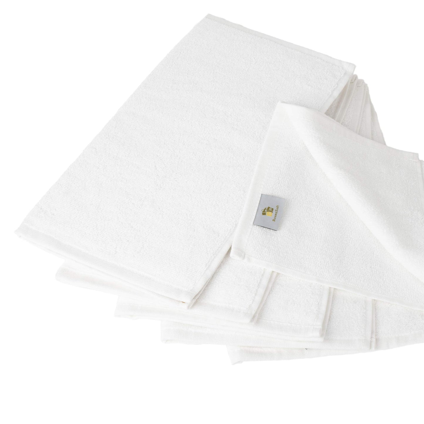 RosenSoft Oversized Wash Clothes-16x14 in Extra Large Wash Cloths for Body and Face, Hand Gym Spa- Fingertip Towels for Bathroom, Bath Towel Set (White, 6)