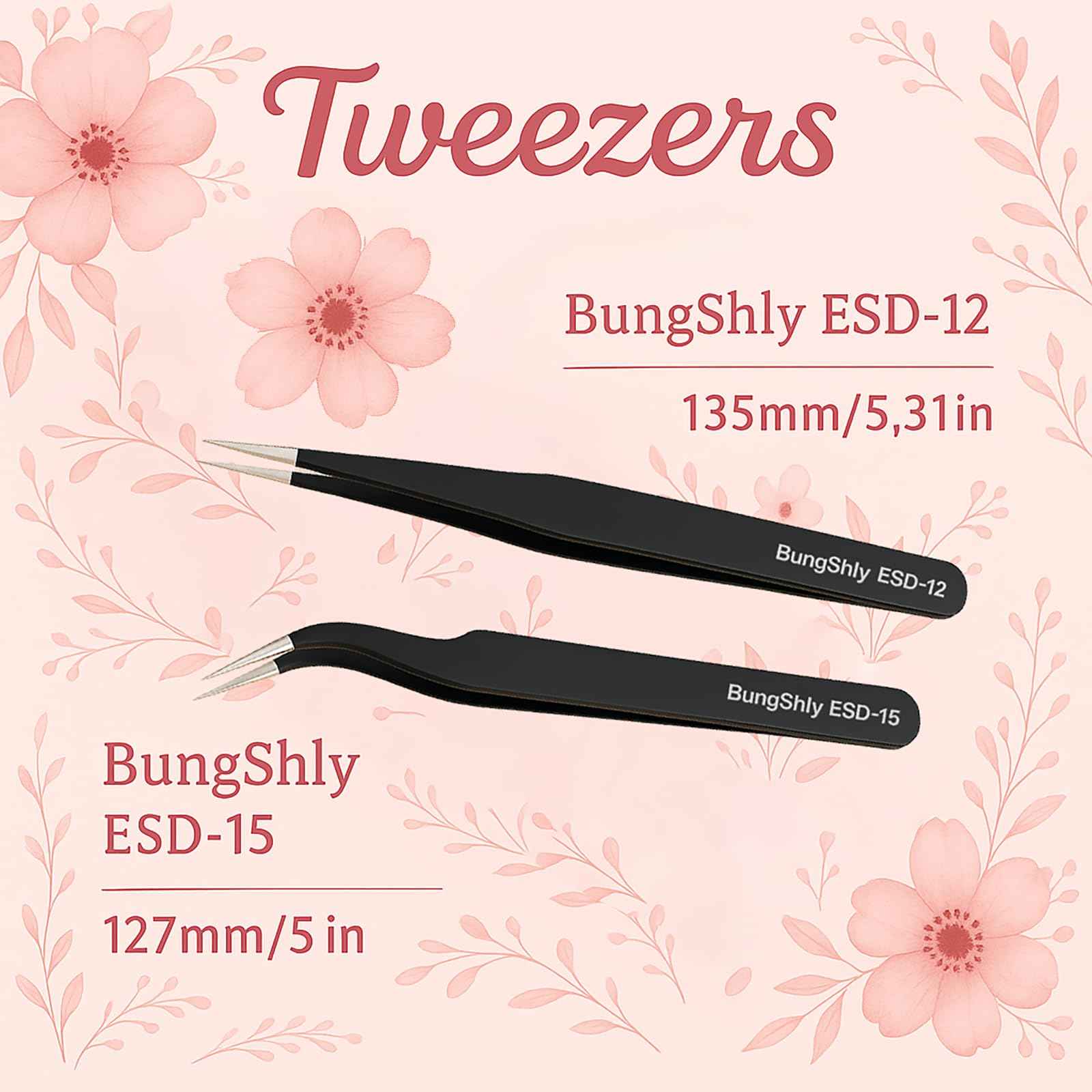 Tweezers Set – Precision Rhinestone, Nail Sticker & Charm Tweezers for Nail Art, DIY Nail Art Tools for Stickers, Decals, Ideal for Gel Nails, Flower, Heart, and Fruit Designs