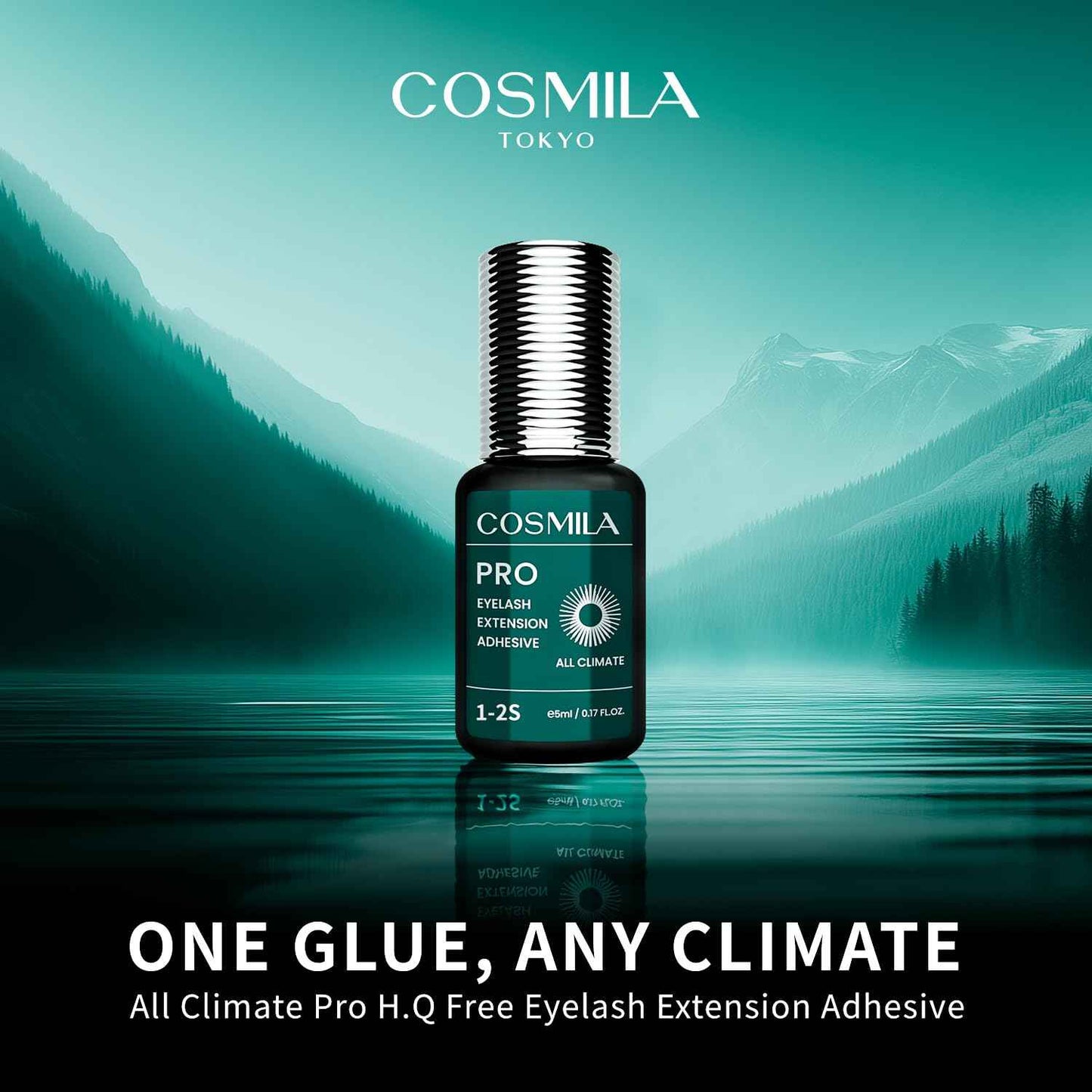 COSMILA Pro Eyelash Extension Glue – HQ Free – 99.8% Japan Monomer, Ultra-Stable – All-Climate, Sensitive-Friendly, Extra Strong – 1-2s Fast Drying, 8 Weeks Retention – for Lash Technicians – 5ml