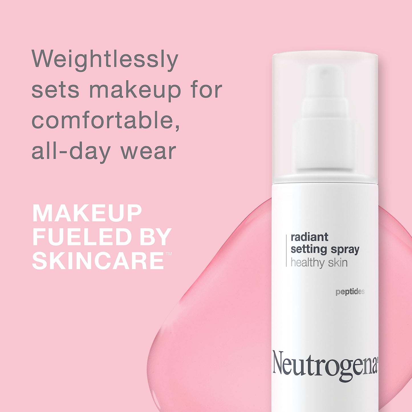 Neutrogena Radiant Makeup Setting Spray, Long-Lasting & Weightless Face Setting Mist for Healthy Looking, Glowing Skin, 3.4 Fl Oz