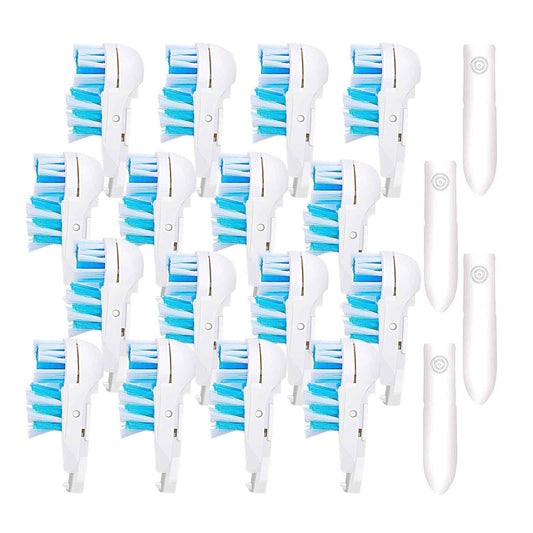 Sensitive Replacement Electric Replacement Toothbrush Heads (16 Count) Dual Clean Rotating Sets Compatible with Braun Oral B Cross Action Power