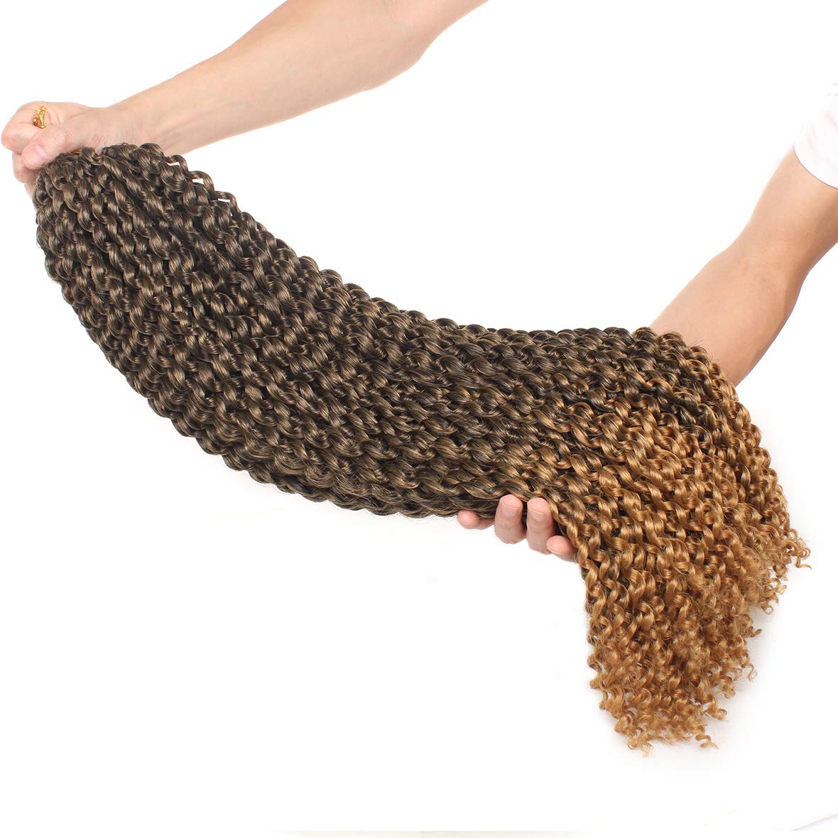 24 Inch Passion Twist Hair 7 Packs Water Wave Crochet Hair For Butterfly Locs Crochet Hair Goddess Bohemian Curly Hair Synthetic Braiding Hair Extensions for Women (24 Inch,T27#)