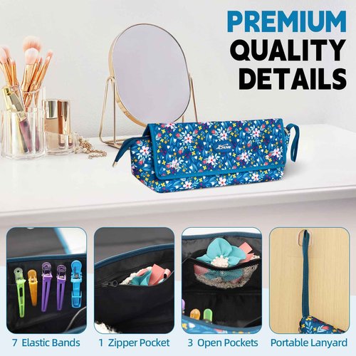 EZ4UVOY Hair Tools Travel Bag with Removable Heat Resistant Mat, Travel Hair Bags Organizer for Hot Tools, Portable Travel Carrying Case for Flat Irons, Straighteners, Curling Iron