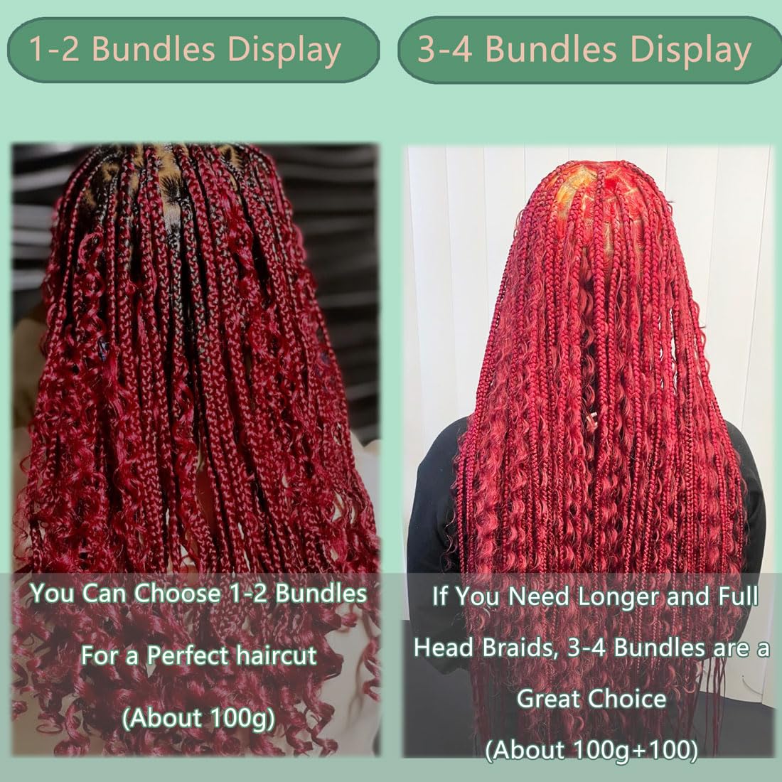 Eileen 14 Inch 100g 2 Bundles Deep Wave Bulk Human Hair for Braiding Curly Human Hair for Boho Braids Water Wet and Wavy Curls Micro Braiding Hair Extensions Brazilian Virgin 99J Burgundy