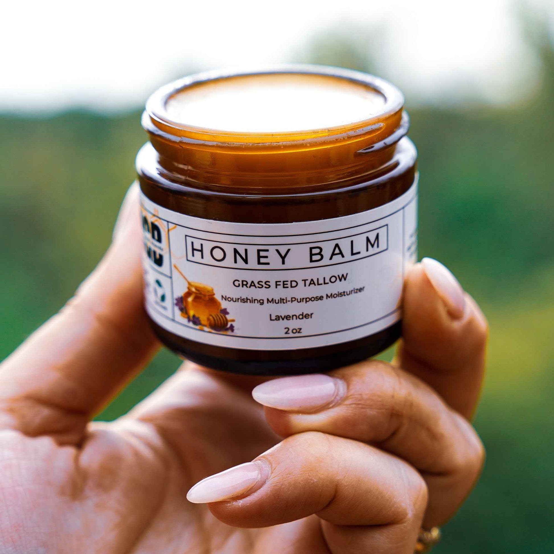 Really Good Blends - Tallow Honey Balm, Organic Body Butter, Grass-Fed Beef Tallow for Skin, Soothing All-Natural Moisturizer for Body and Face | Made in USA - 2 oz (Lavender)