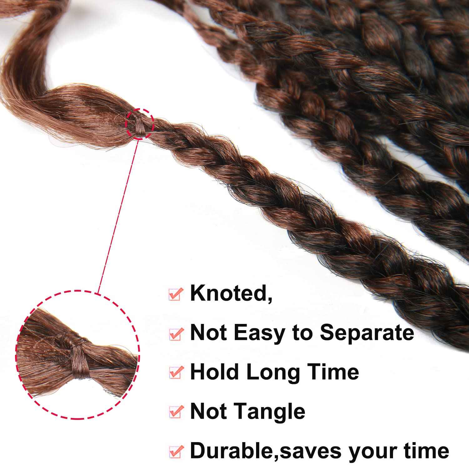 14 Inch 144 Roots/pack Box Braid Crochet Hair Black Box Braids Hair Curly Ends Ombre Brown Curly Wave Goddess Braids Crochet Hair 24 Strands/pcs Braiding Hair Extensions (14inch, 1B/30#)