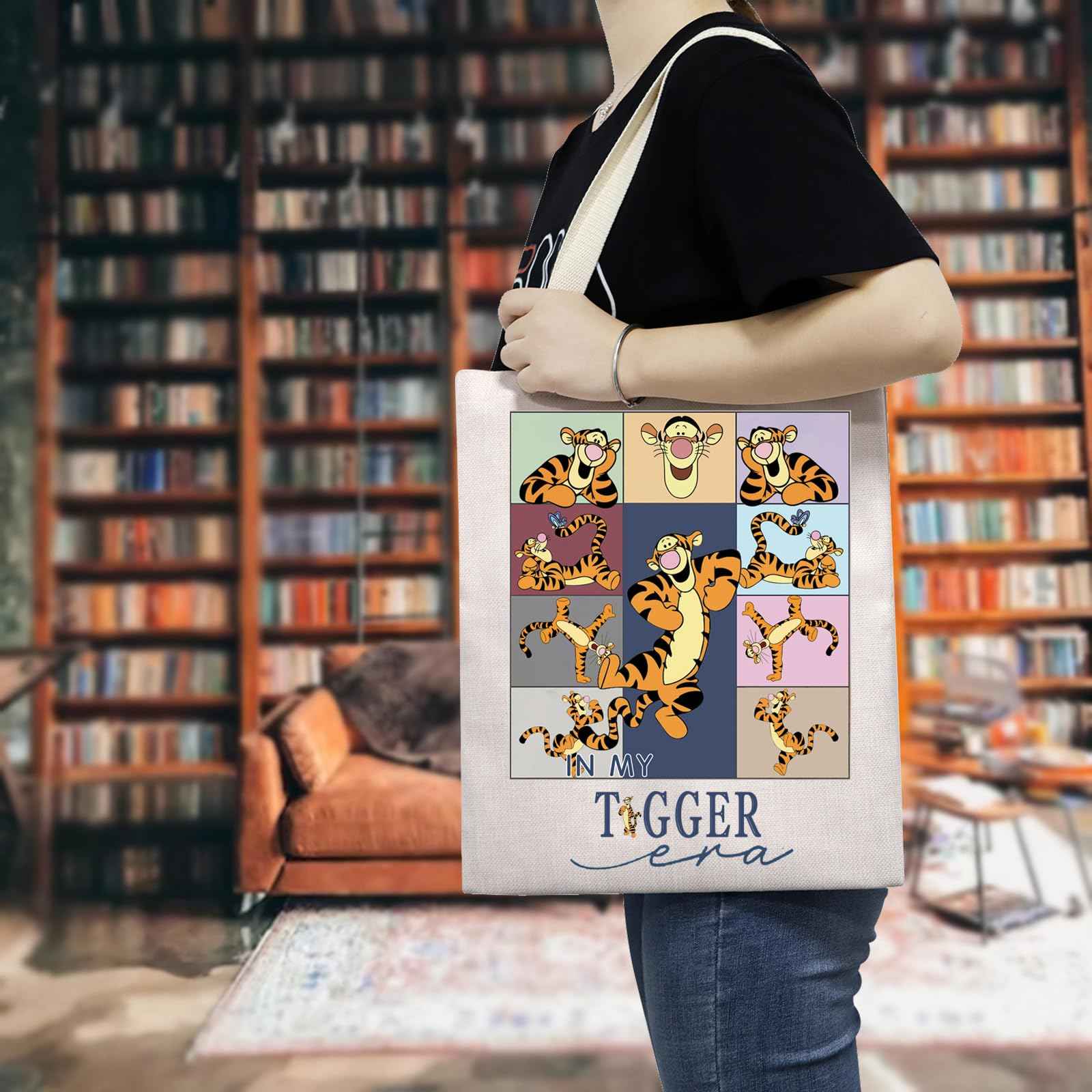 TSOTMO Cartoon Merchandise Eco Tote Bag Tiger Gift WDW Gift Tiger WDW Trip Travel Toiletry Bag For Cartoon Fans (Tiger Era)