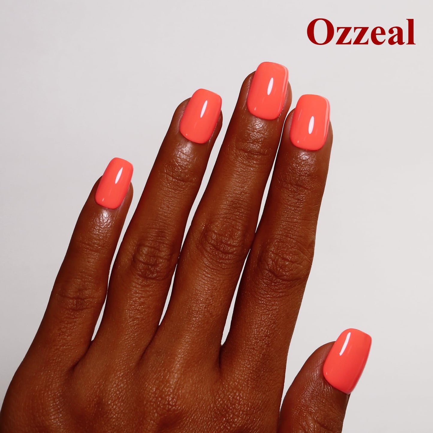 Ozzeal Gel Polish, 0.5 Fl Oz Bright Coral Orange Gel Nail Polish Spring Summer Soak off LED UV Gel Nail Polish Art Starter Manicure Salon DIY Nail Gel Polish