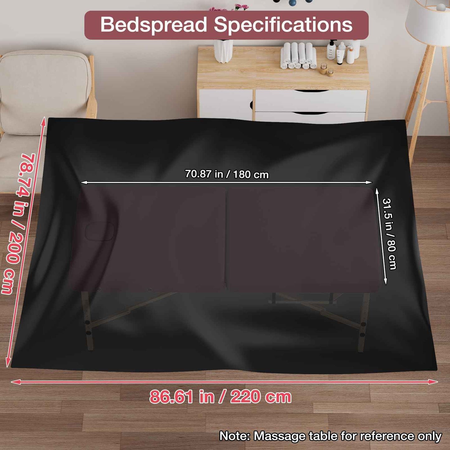 Noverlife 87x79in Waterproof Massage Table Cover, Reusable Waxing Mat for Table PVC Body Wax Bed Pad Protection Cover Sheet for Massage Bed, Wax Bed Sheet for Waxing Body Wax Bed Pad for Tattoo