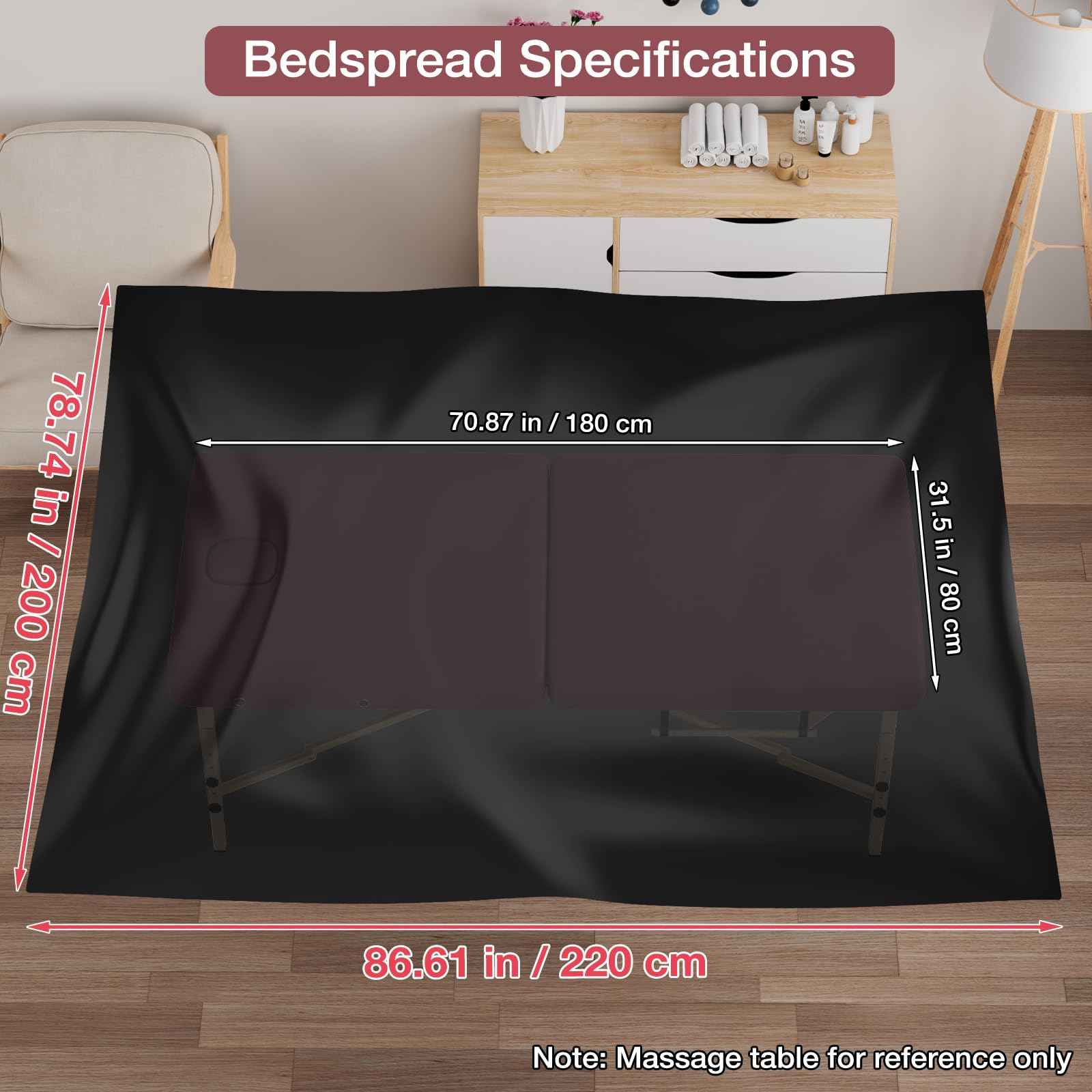 Noverlife 87x79in Waterproof Massage Table Cover, Reusable Waxing Mat for Table PVC Body Wax Bed Pad Protection Cover Sheet for Massage Bed, Wax Bed Sheet for Waxing Body Wax Bed Pad for Tattoo