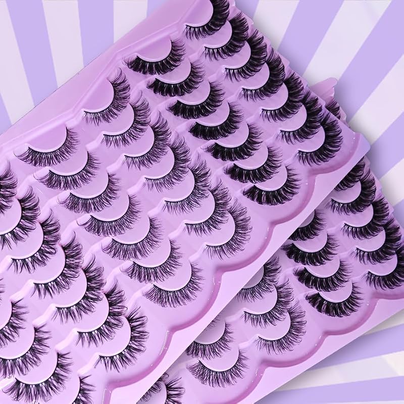 Royaomis D Curl Russian Strip Lashes 12-18mm - 21 Pairs