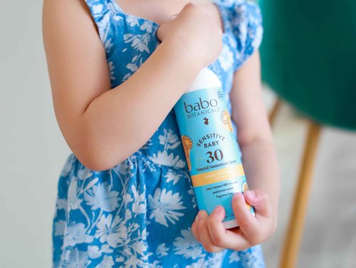 Babo Botanicals Sensitive Baby Mineral Sunscreen Spray SPF30 - Natural Zinc Oxide - Non-Aerosol – Face & Body - Fragrance-Free - Water Resistant - For Babies & Kids