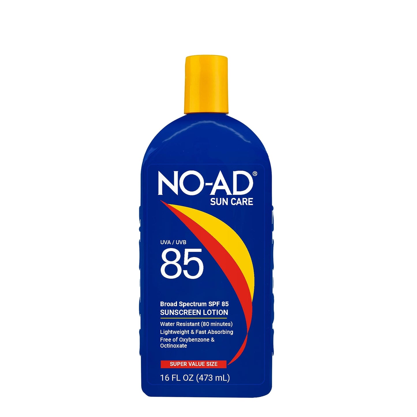 NO-AD SPF 85 Sunscreen Lotion | Broad Spectrum UVA/UVB Protection | Water Resistant | Octinoxate & Oxybenzone Free with moisturizing Vitamin E and Aloe 16oz