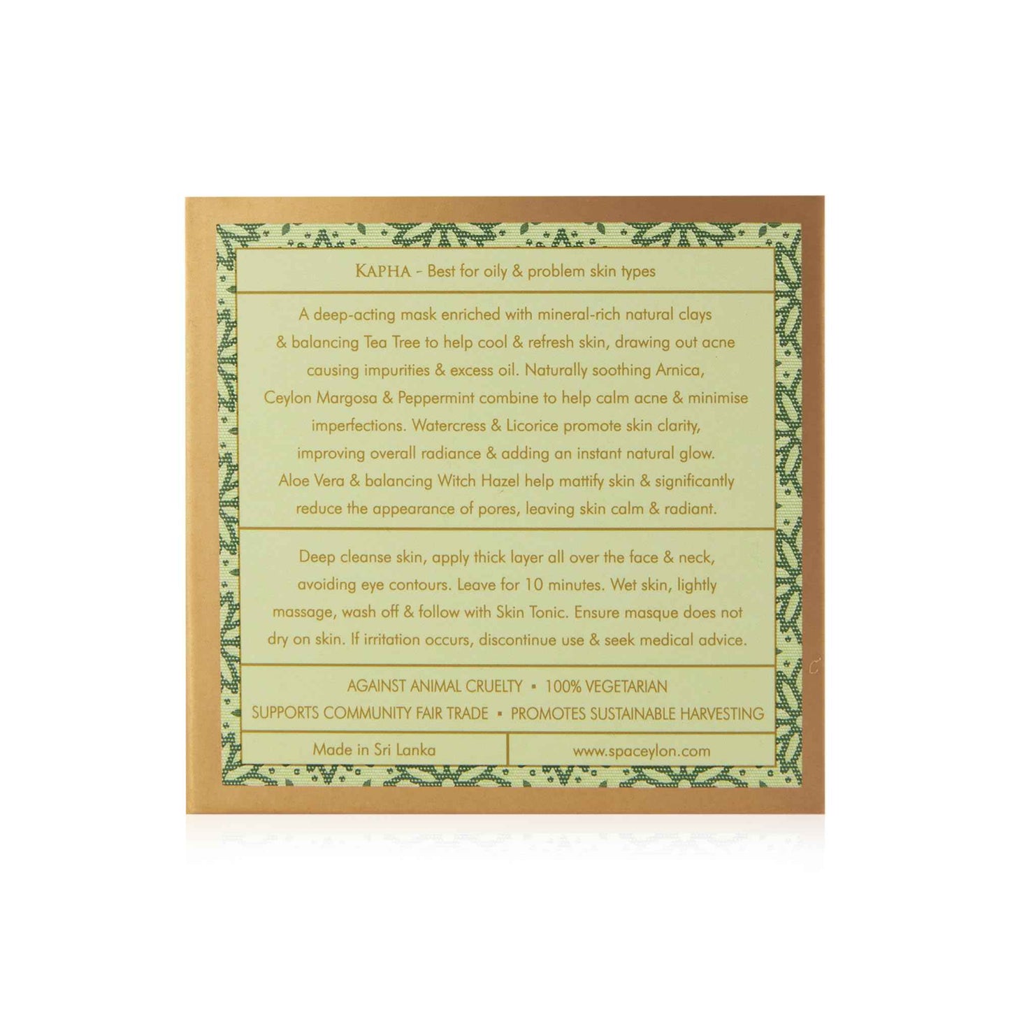 SPA CEYLON NEEM & TEA TREE Purifying Mineral Masque | cruelty-free | 100% Vegetarian | Acne-Clearing & Pore Minimizing | Best for oily & problem skin types