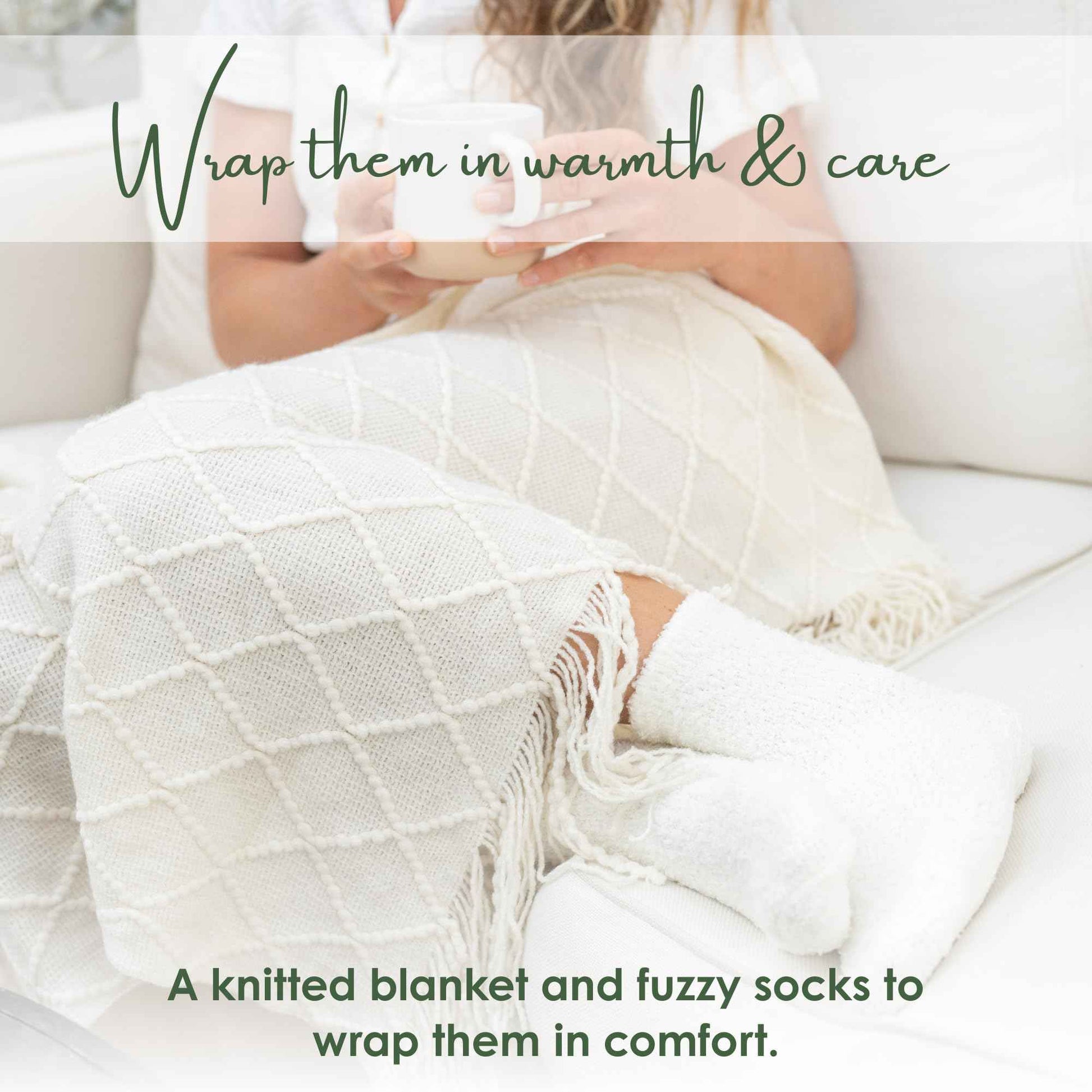 Sympathy Gift Baskets for Women – 8 Thoughtful & Cozy Items (Blanket and Candle Gift Set with Mug, Socks & More) – Sympathy Gifts for Loss of Loved One, Get Well, or Self Care Gifts for Women