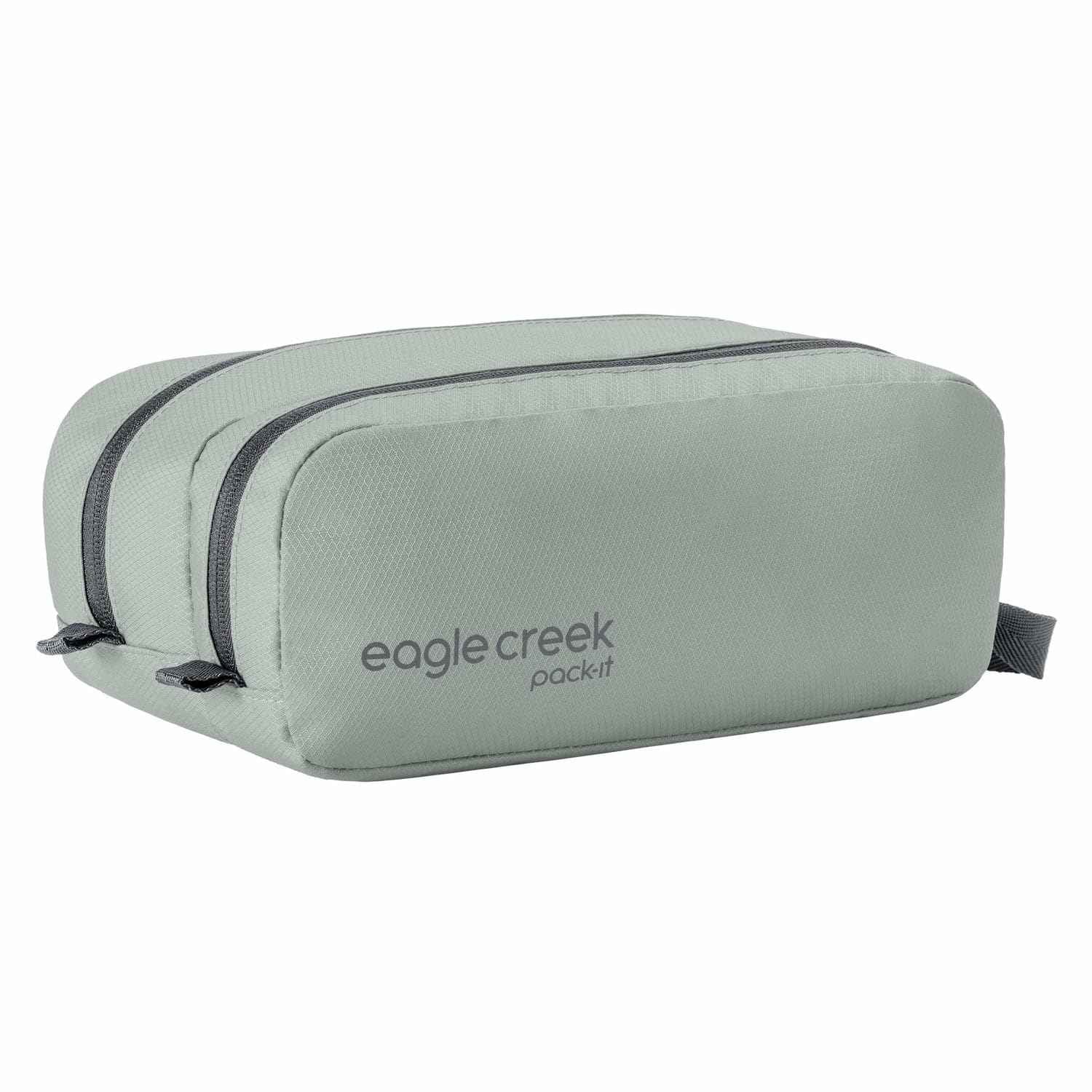 Eagle Creek Pack-It Reveal Quick Trip - Dual-Compartment Toiletry Bag for Travel - Full-Length Zipper Compartments - Recycled Fabric Construction - Water-Resistant & Quick-Drying - Storm Grey