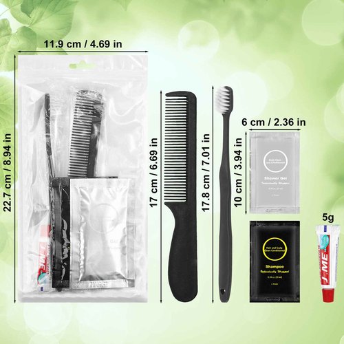 Toiletry Kits Disposable Travel Size Personal Hygiene Kits for Homeless Care Package Supplies in Bulk Toiletries Set Essential Women Men Hotel Guest Charity,Camping,Travel, Apartment 5 in 1(60 Pack)