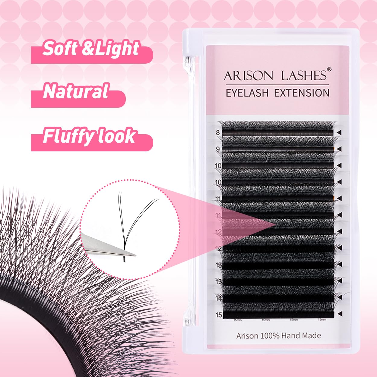 YY Eyelash Extension y Lashes 0.07mm C Curl 14mm Premade Fans Volume Y Shape Faux Mink Matte 12 rows Cluster pre Fanned Soft Eye Lashes