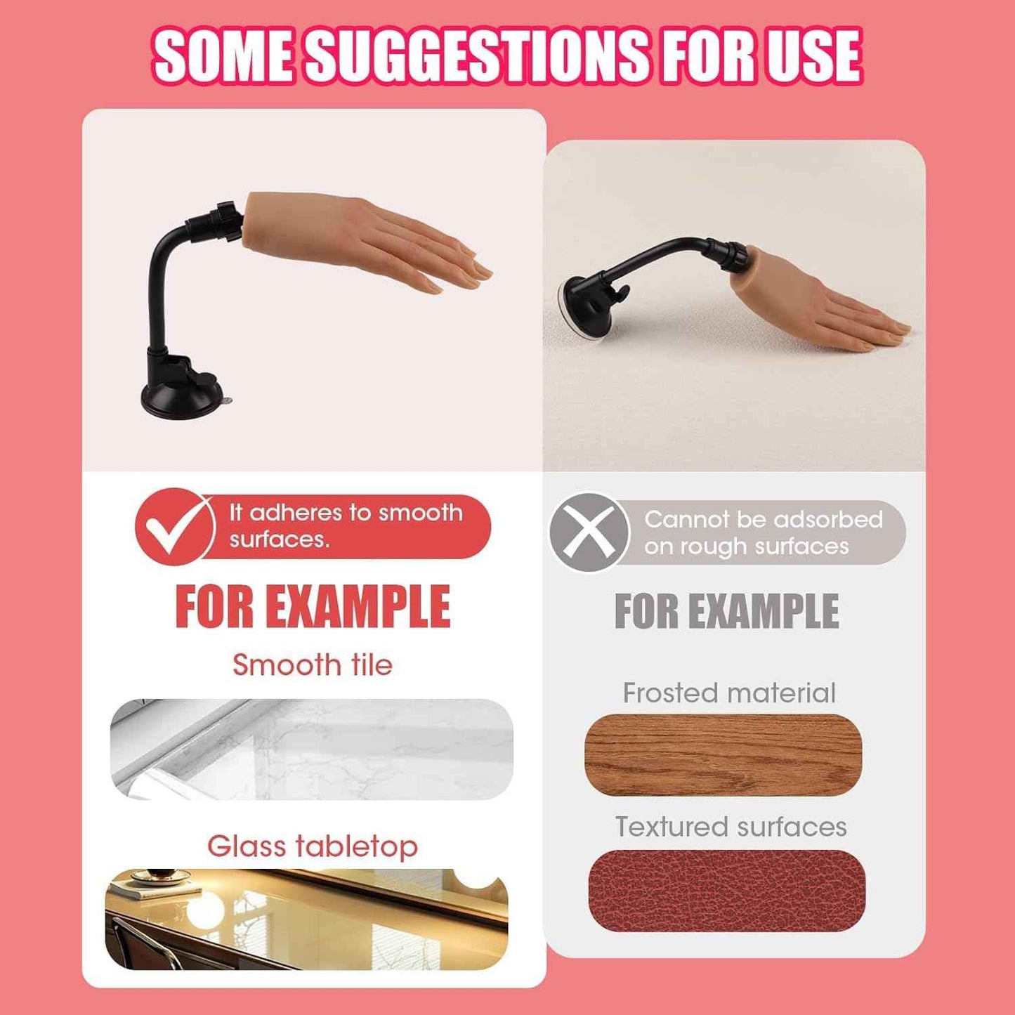 Practice Hand for Acrylic Nails with Stand Bracket, Silicone Fake Hands to Practice Fake Nails Mannequin Hand for Nails Practice and Nail Art Single Right Hand Color 4#