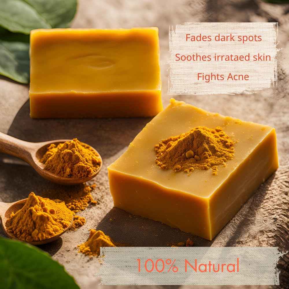 Turmeric Soap Bar | Face & Body Cleanser | Moisturizing | Lathering | Deep Cleansing | Evens Skin Tone | Refreshing Scent | Radiant Skin| 12 Pack