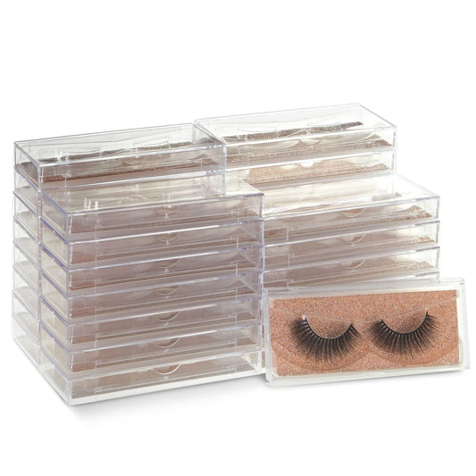 Stockroom Plus 30-Pack Rose Gold Glitter Empty Eyelash Case for False Eyelashes, Lash Cases Empty Bulk Wholesale with Glitter Paper Card for Makeup Artists (4.4 x 2 Inches, 0.55" Width)