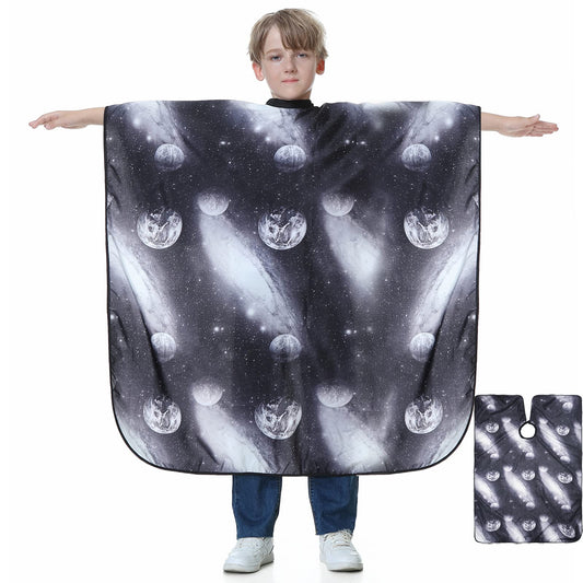 TILYIALA Kids Hair Cutting Cape,Kids Barber Cape Salon Capes for Hair Stylist Haircut Hairdresser Cape Barber Supplies (Space Starry)