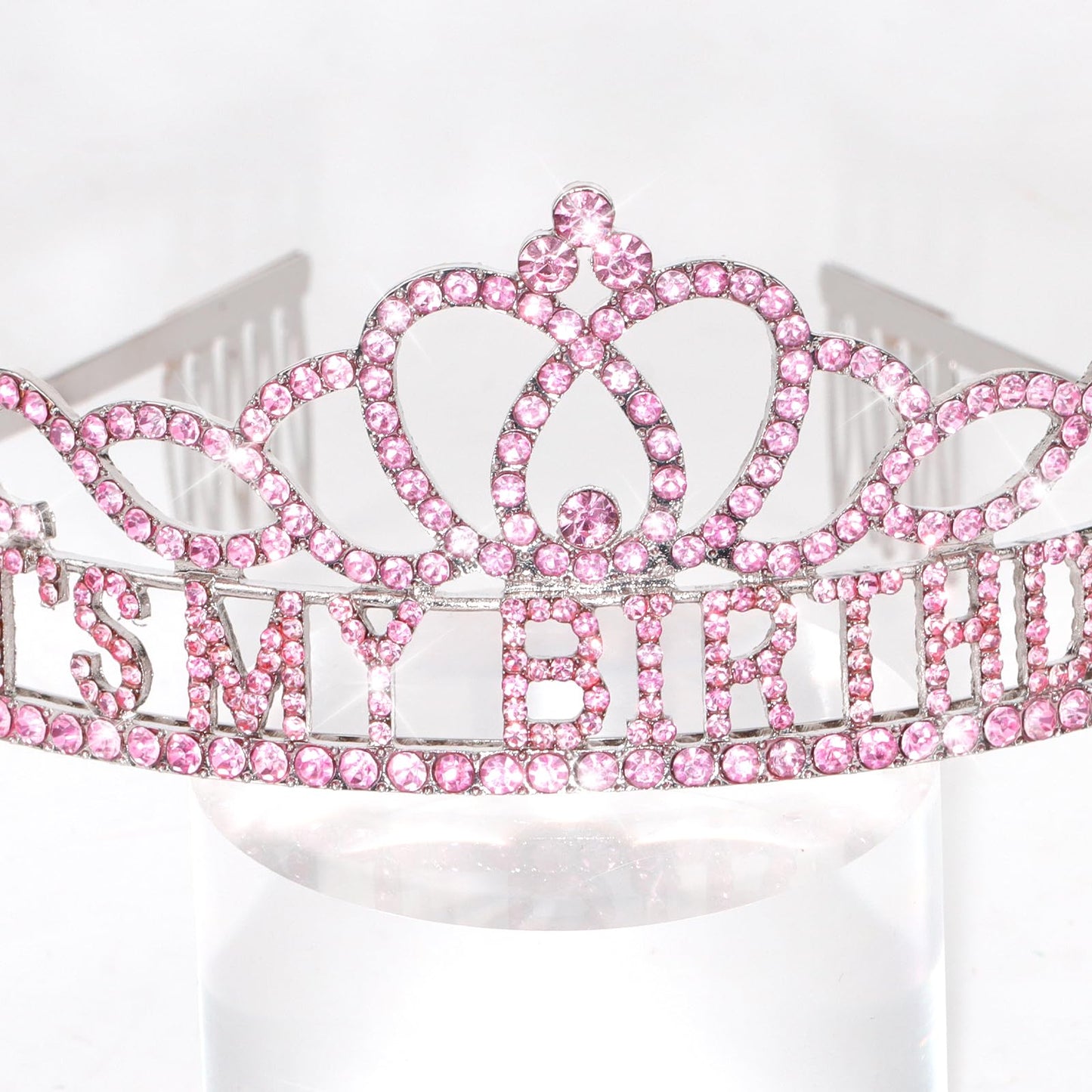 ACO-UINT Pink Birthday Crown for Women, Happy Birthday Headband It's My Birthday Crown, Birthday Girl Crown Birthday Queen Tiara Birthday Decorations Birthday Gifts