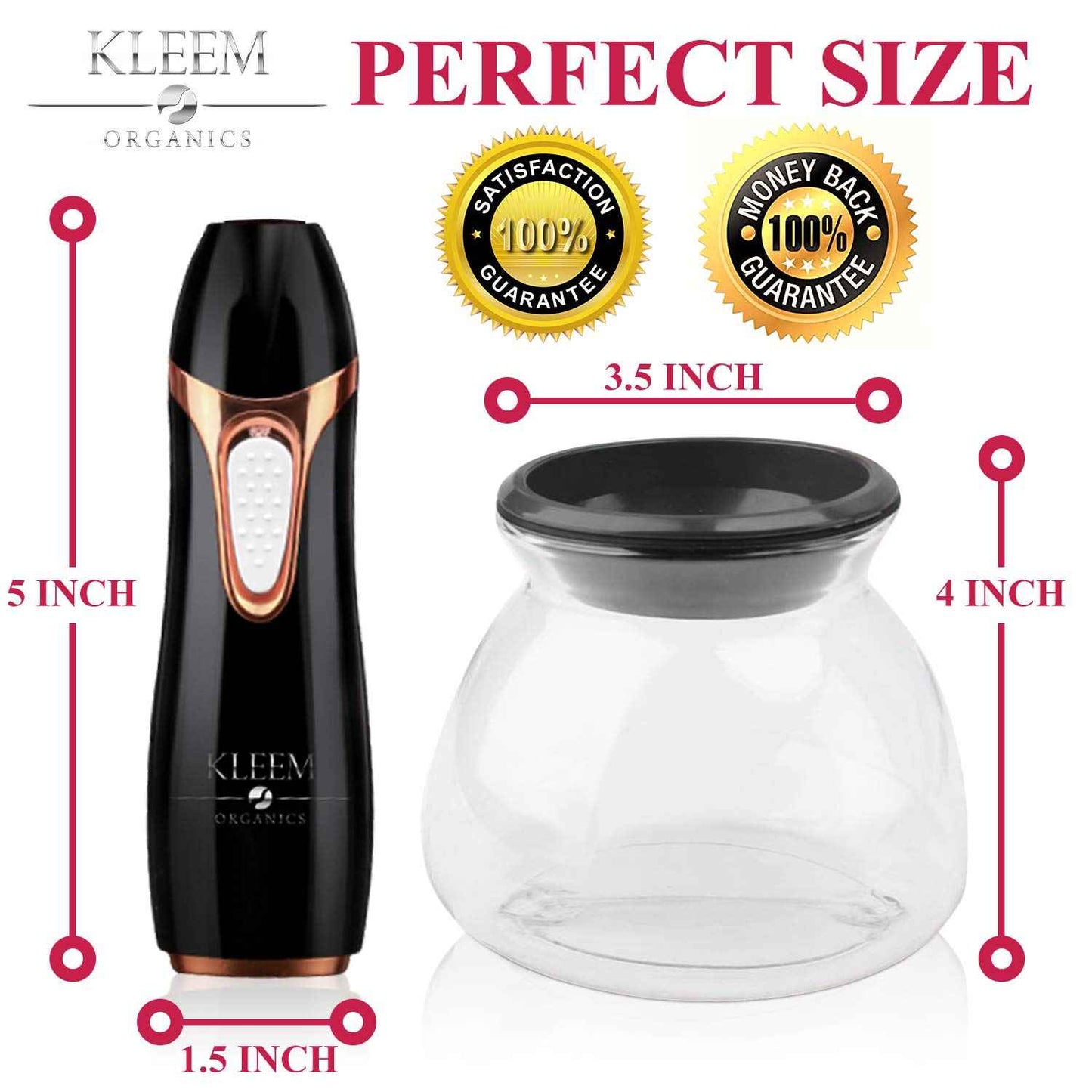 Kleem Electric Makeup Brush Cleaner Machine | Automatic Makeup Brush Washer & Spinning Dryer with Free Cleaner Shampoo | Dual-Fiber Bristles for Eyeshadow & Foundation | Made in USA | Black