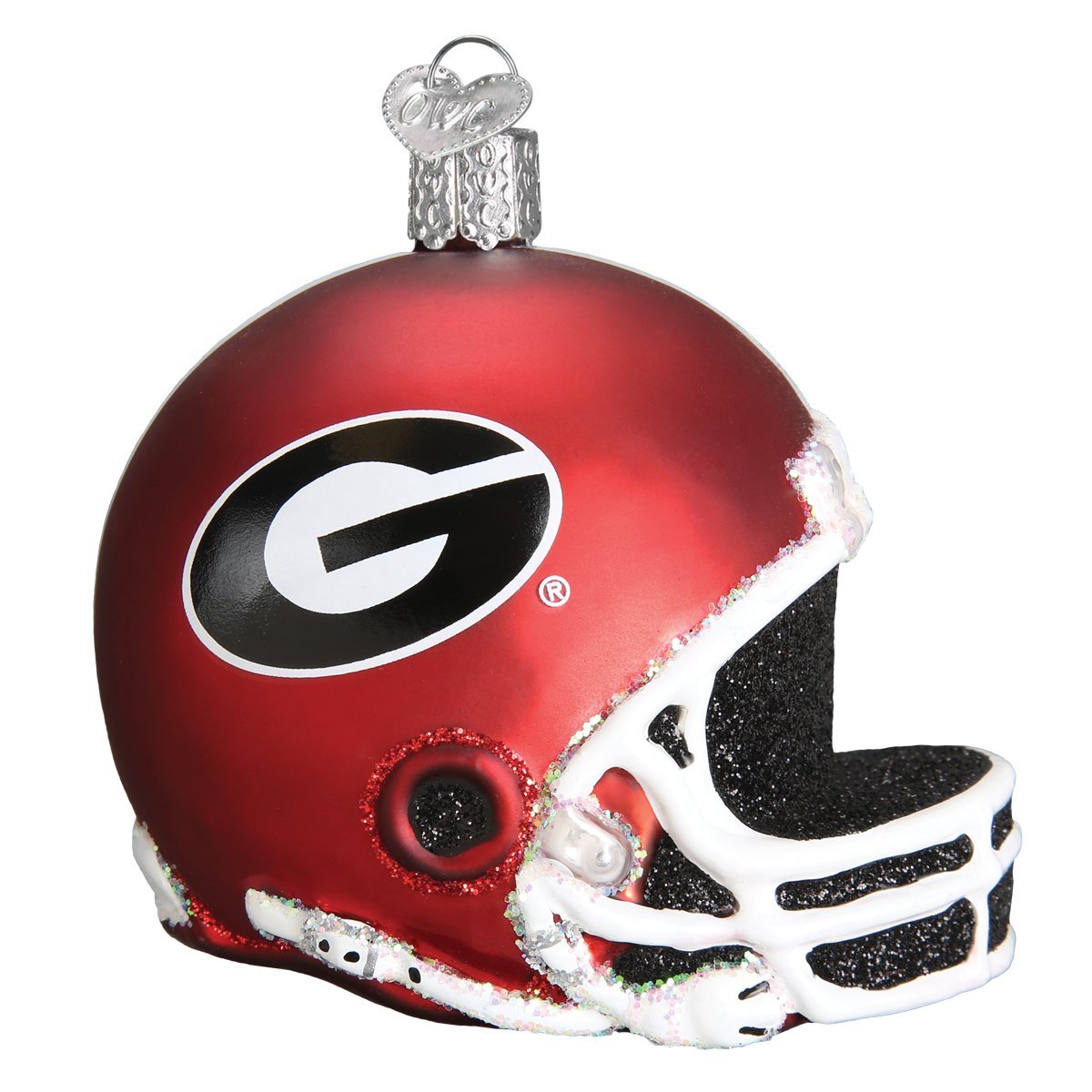 Old World Christmas Ornaments: University of Georgia Bulldogs Glass Blown Ornaments for Christmas Tree, Helmet