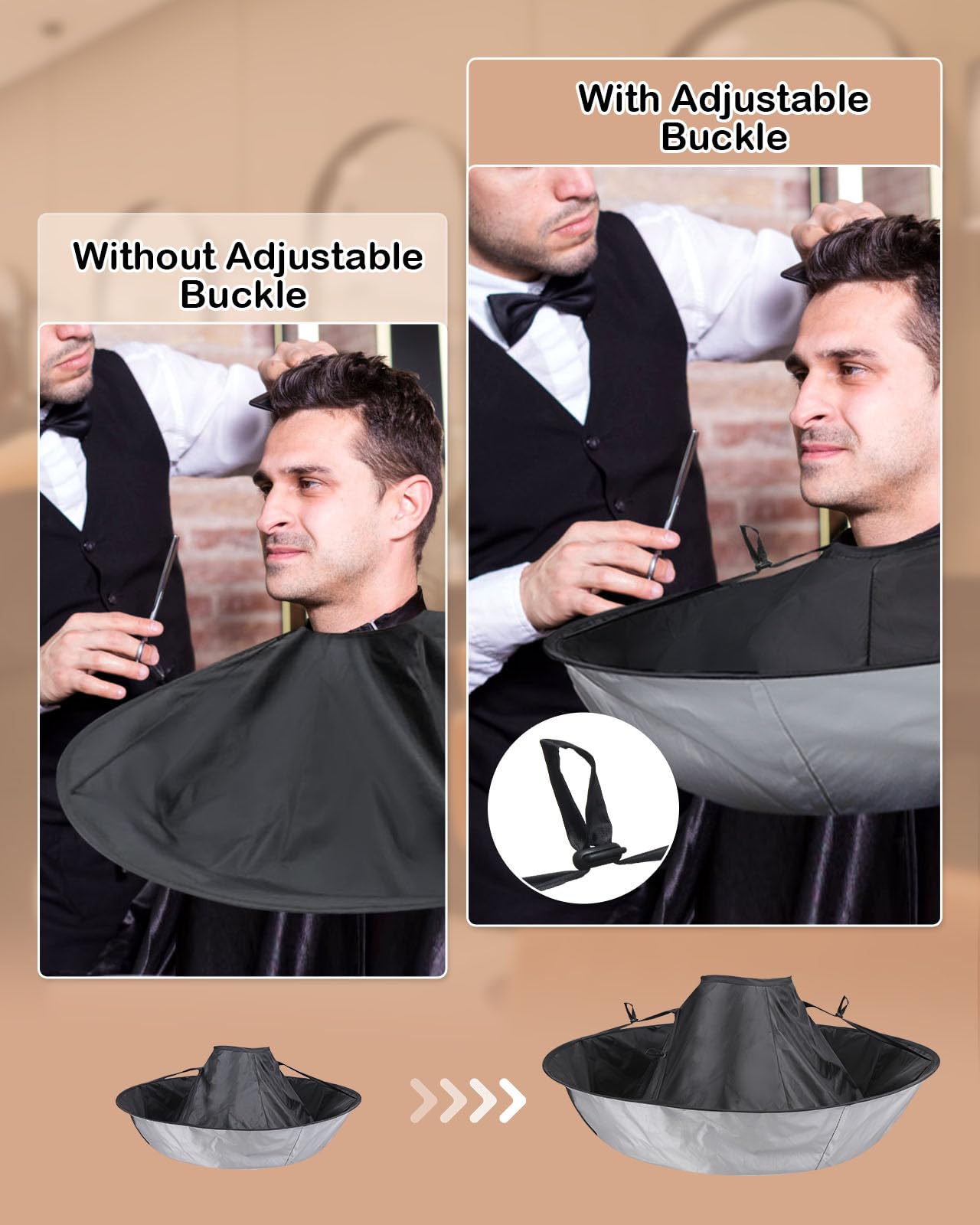 Lictin Hair Cloak Cape Black - Haircut Cape Umbrella Waterproof Hair Cloak Barber Cape Foldable Hairdressing Umbrella Cape Apron