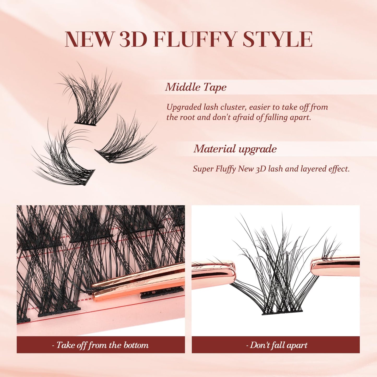 Higu clace Cluster Lashes 168Pcs, 3D Multiple Layers Eyelash Clusters 14mm, Fluffy Lash Clusters D Curl, Voluminous and Lightweight DIY Lash Extension Large Tray (3D Voluminous 14mm)