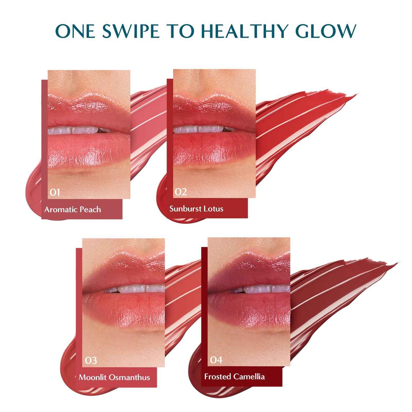 FLORASIS Dewy Touch Tinted Lip Balm Lip Mask Lip Balms for Dry Lips (04 Frosted Camellia, 1 Count)