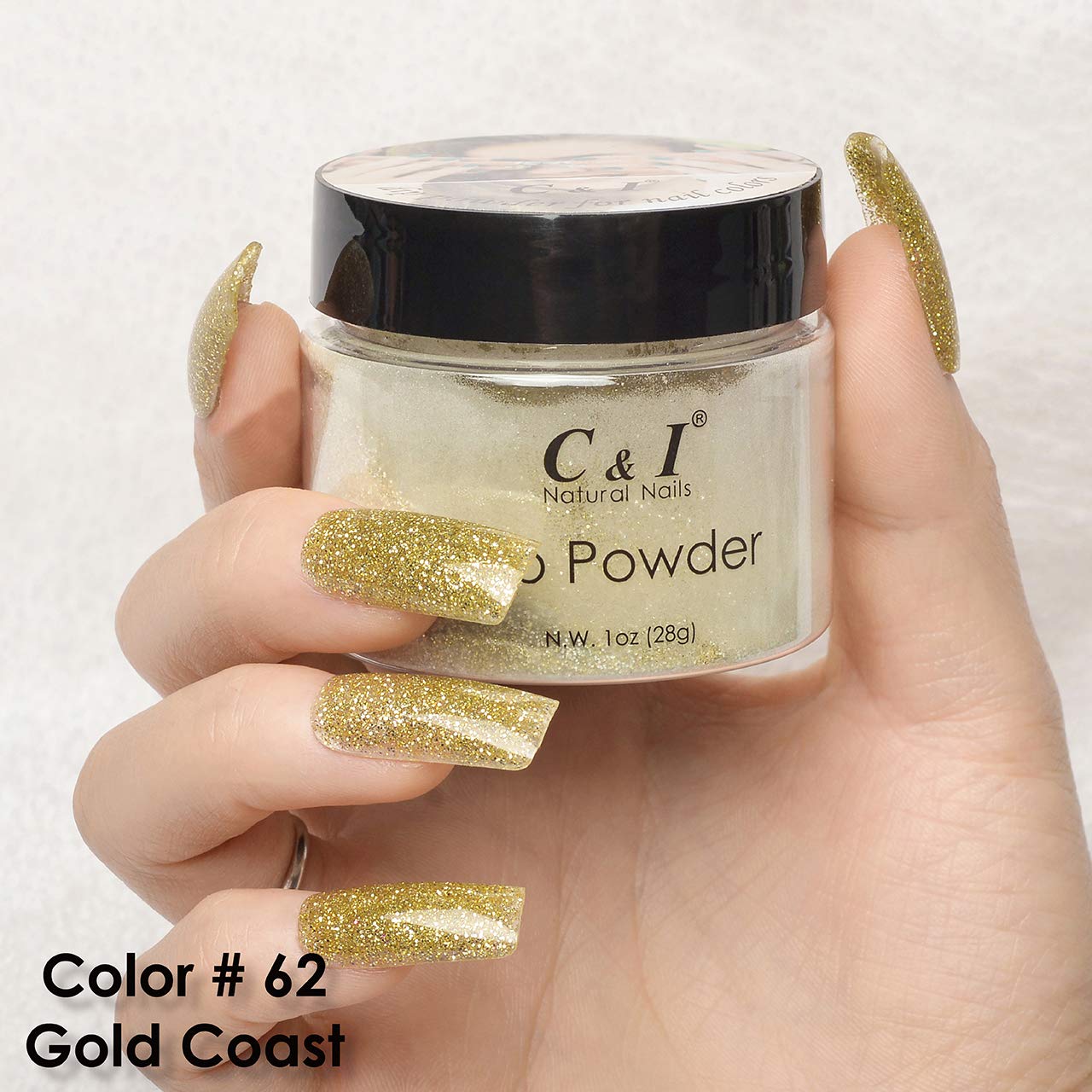 C & I Dip Powder Color No.062 Gold Coast, Pearl Shine Color System, 28g