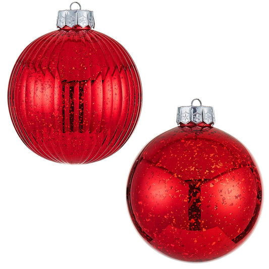 Large Christmas Ball Ornaments 6-inch, Red Oversized Shatterproof Plastic Decorative Hanging Mercury Ornaments Ball for Xmas Holiday Party Decorations Set of 2(6.0" (2pcs), Red)