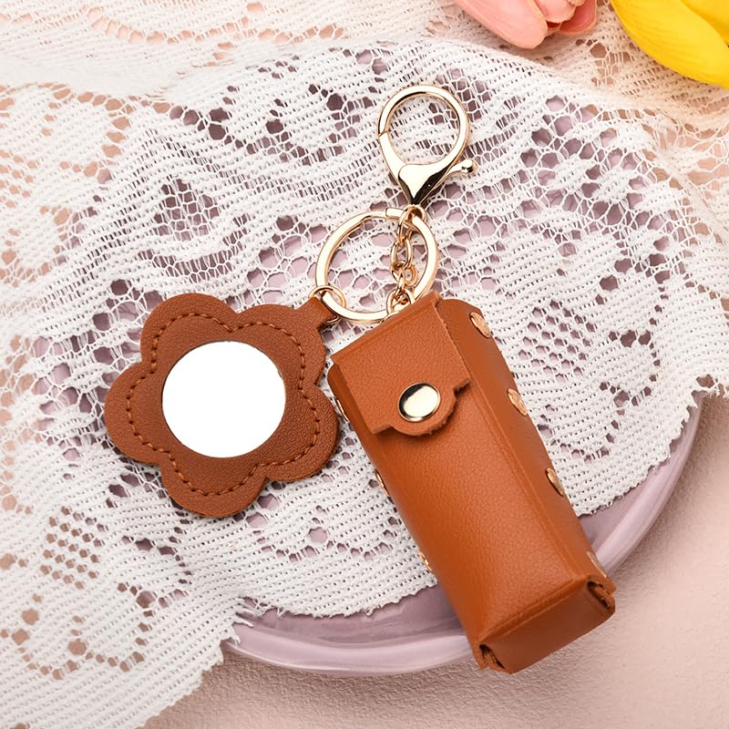 Sisadodo Lip Oil Lipstick Case with Mirror Keychain