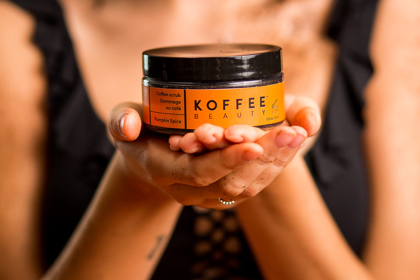 Koffee Beauty Pumpkin Spice Coffee Scrub - Exfoliating Body And Face Scrub - Polish, Smooth Skin With Ease - Invigorate Senses With Festive Fragrance Formula - For Naturally Radiant Skin - 4 Oz