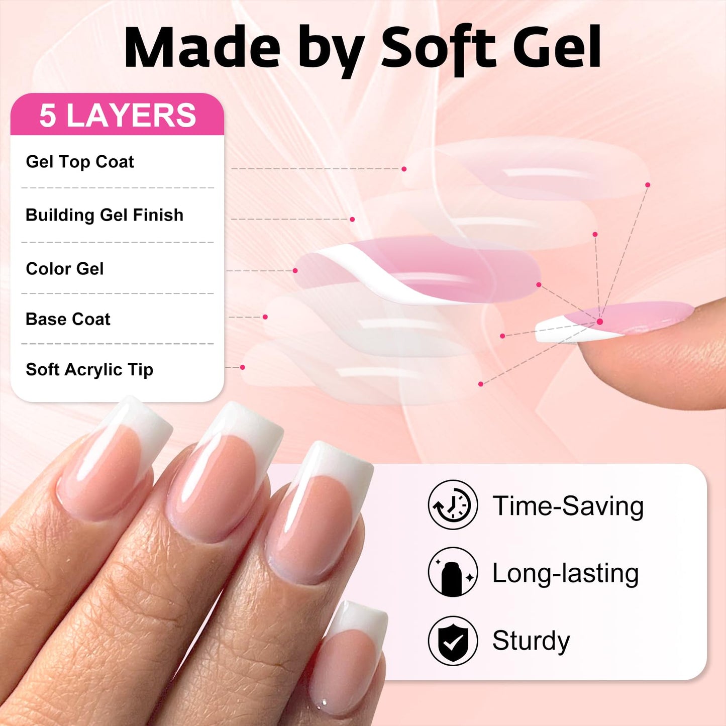 Bellelfin 240Pcs French Tip Press on Nails Short Fake Nails Acrylic Nails Press ons White French Tip Glue on Nails Short Nude French Nails for Women Girls Artificial Fingernails