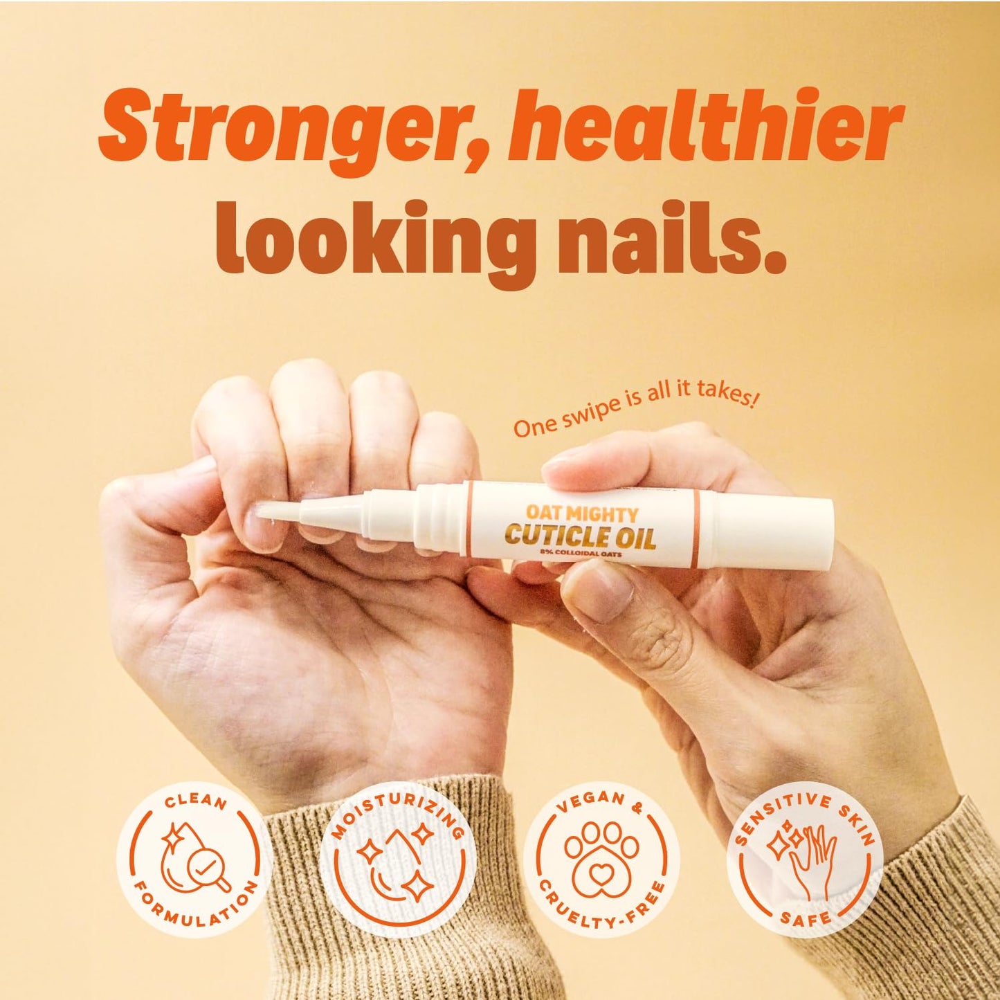 Handmade Heroes Strengthener 8% Colloidal Oat Cuticle Oil Pen 2 pen set - Nourish Repair Cuticles Hands Vegan Cruelty Free