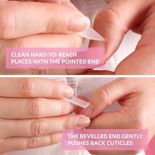 Bona Fide Beauty Value Bundle: 1Pc Cuticle Pusher & 3 Pc Muted Glass Nail Files with Sleeves