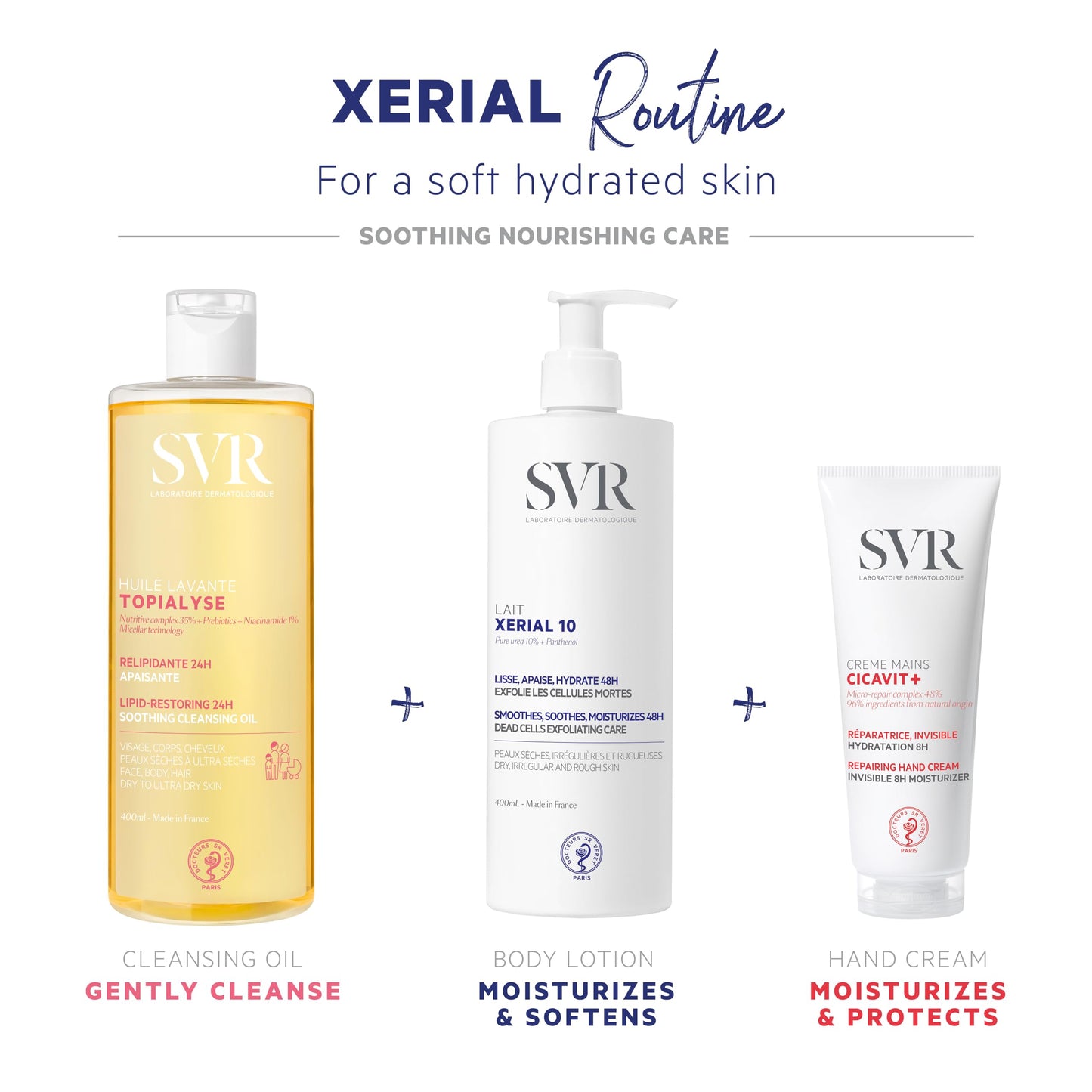 SVR Xerial 10 Ultra Rich Body Lotion With Shea Butter & 10% Pure Urea. Relief Soothing Moisturizer For Extremely Dry Itchy Skin. 48hr Moisturizing Cream For Babies, Kids, Teens & Adults, 13.5 Fl.oz.