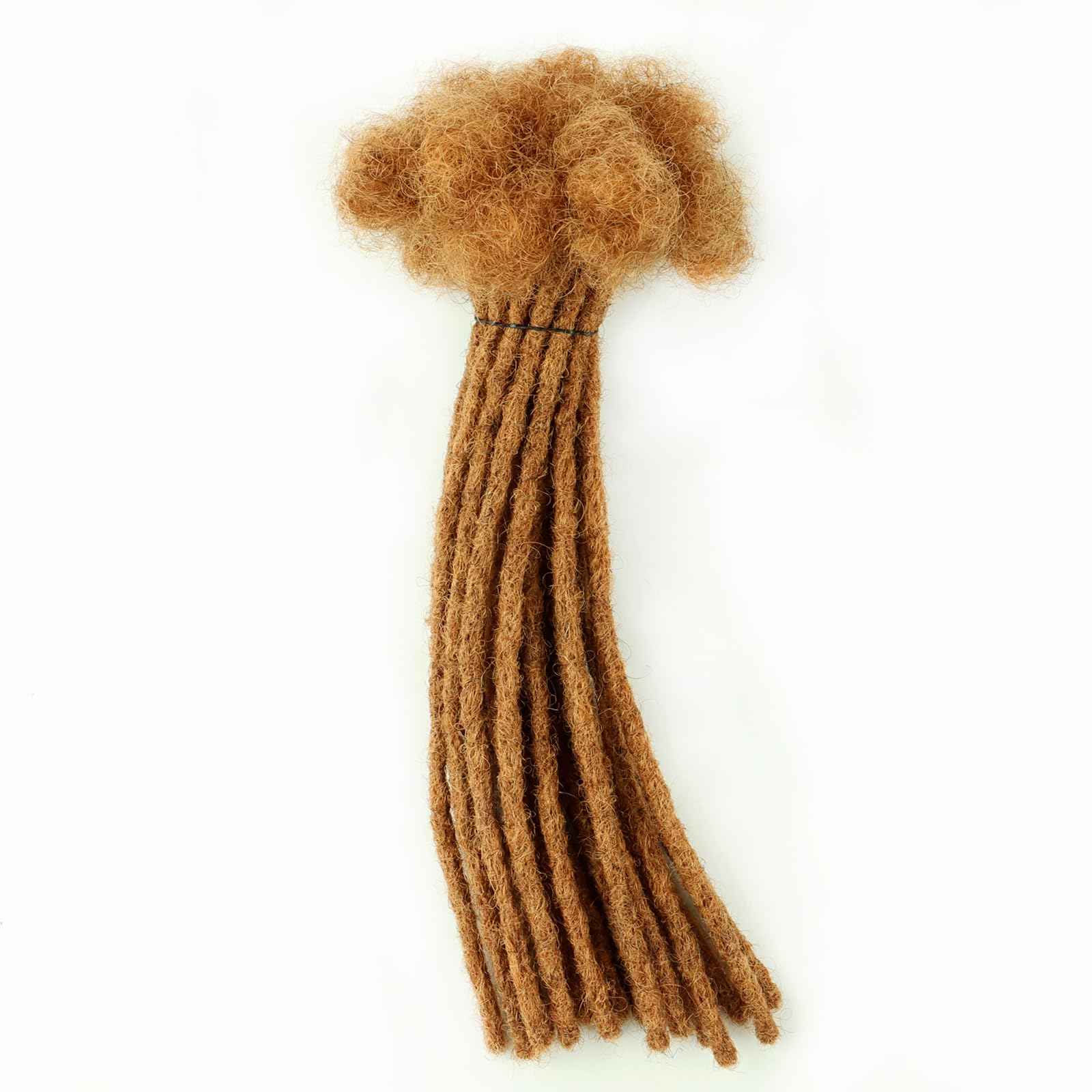 IIFLYDSFA 0.4cm Thickness #30 Light Brown Real Human Hair Dreadlock Extensions for Men/Women 12 Inch 20 Strands Full Handmade Permanent Locs Extensions Human Hair