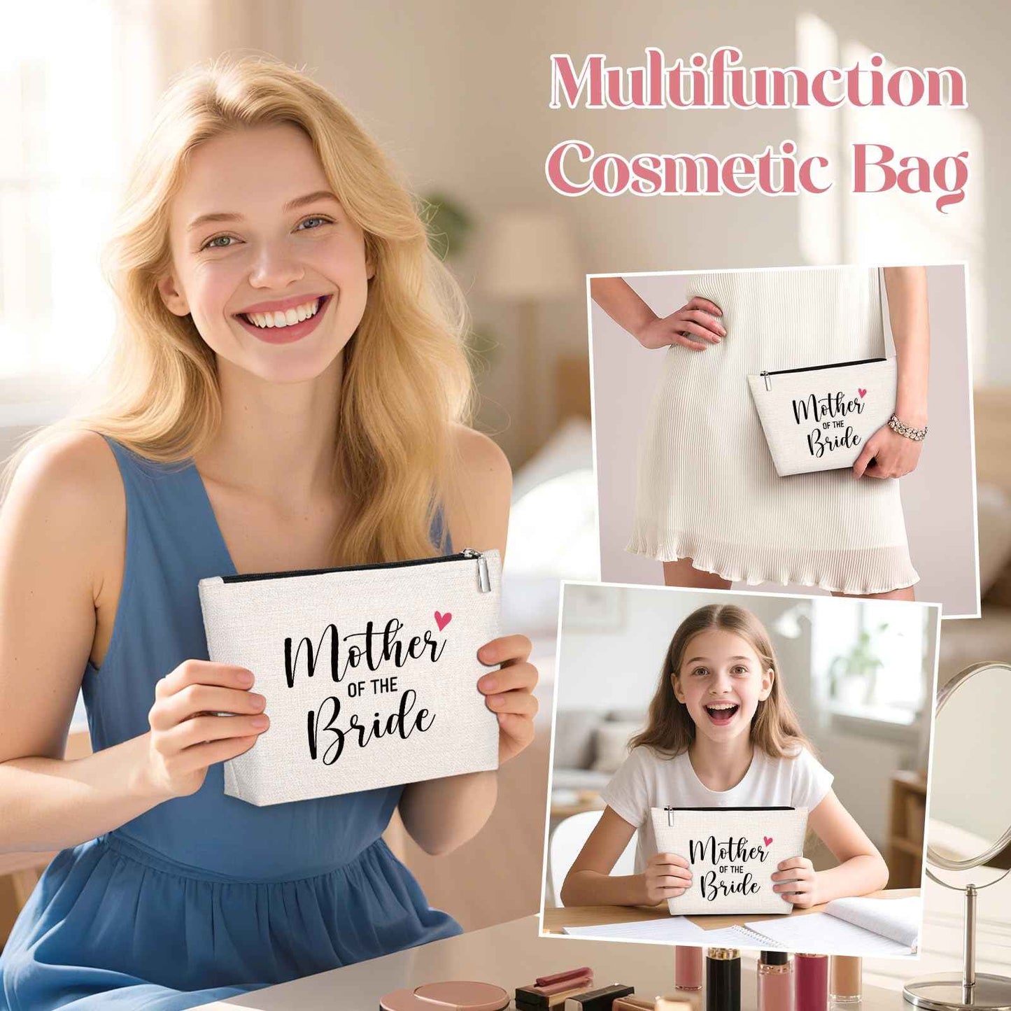 GevGuxLuo Mother of The Bride Gifts Wedding Gift Marriage Gifts Makeup Bag