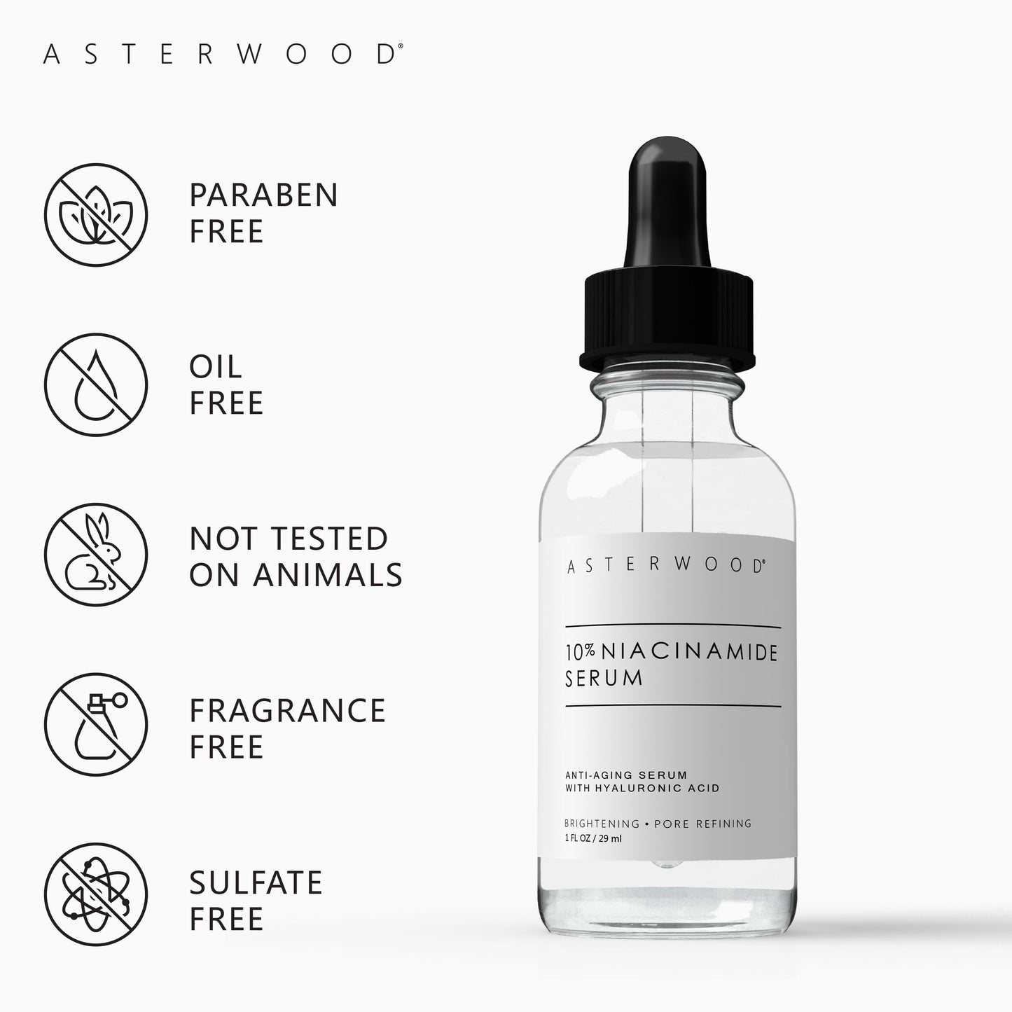 Asterwood Matrixyl 3000 + Argireline Serum 1 oz + 10% Niacinamide Serum 1 oz