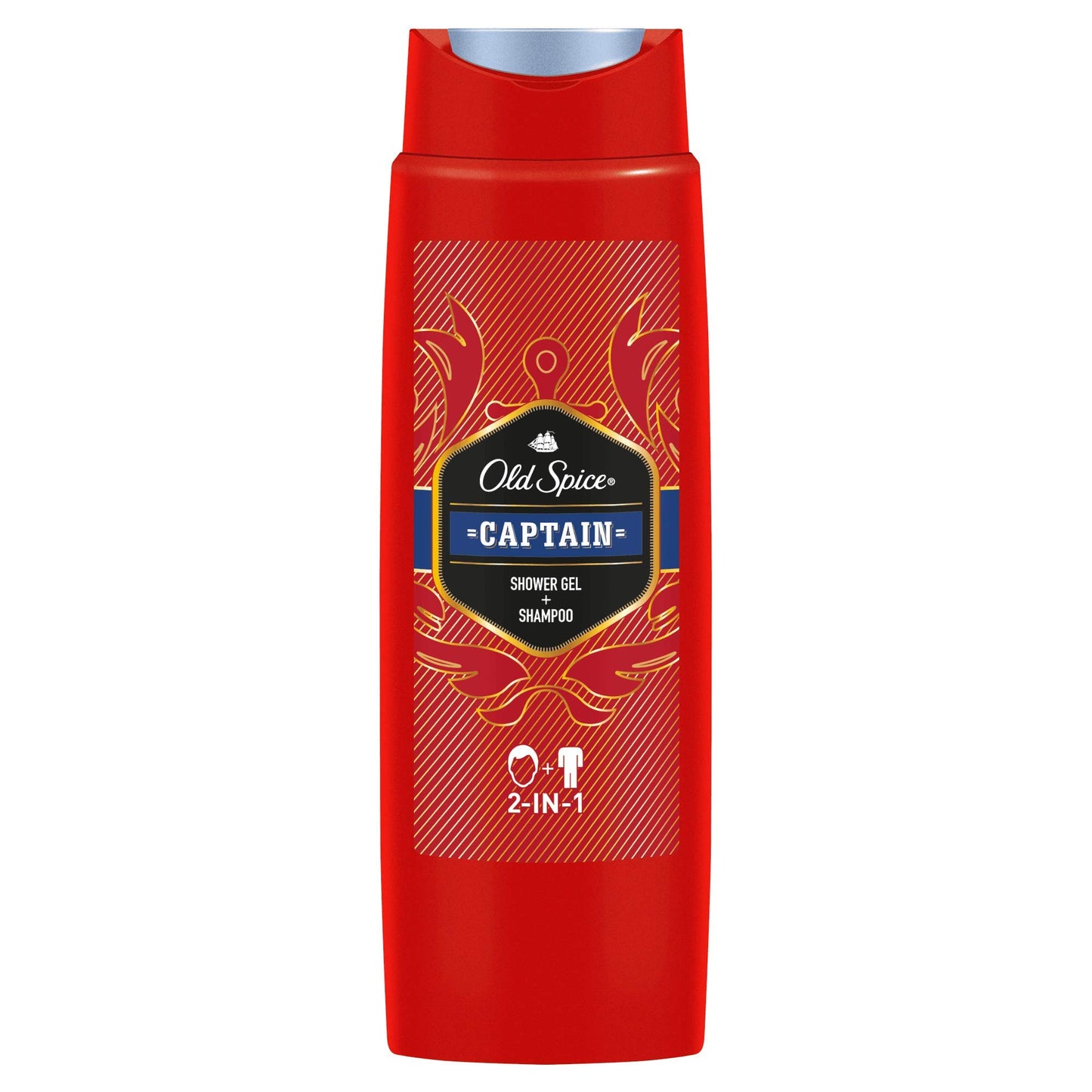 Old Spice Captain Shower Gel and Shampoo for Men (6 x 250 ml), 2-in-1 Shower Gel + Shampoo, with Male Long-Lasting Fragrance, Pack of 6 (1 Pack)