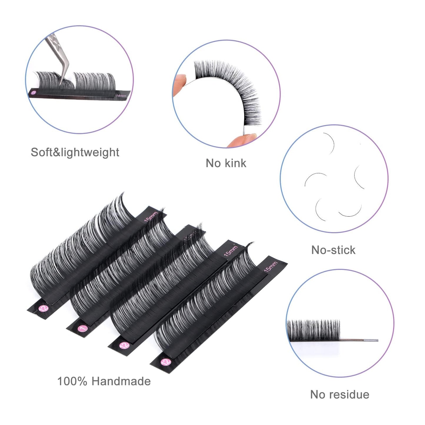 DF Cashmere Lash Extensions Volume Lashes Extension 0.2 CC Curl Mix8-15mm Individual lash Extensions Classic Lash Extensions Soft Matte Black Single Eyelashes Professional Salon Use